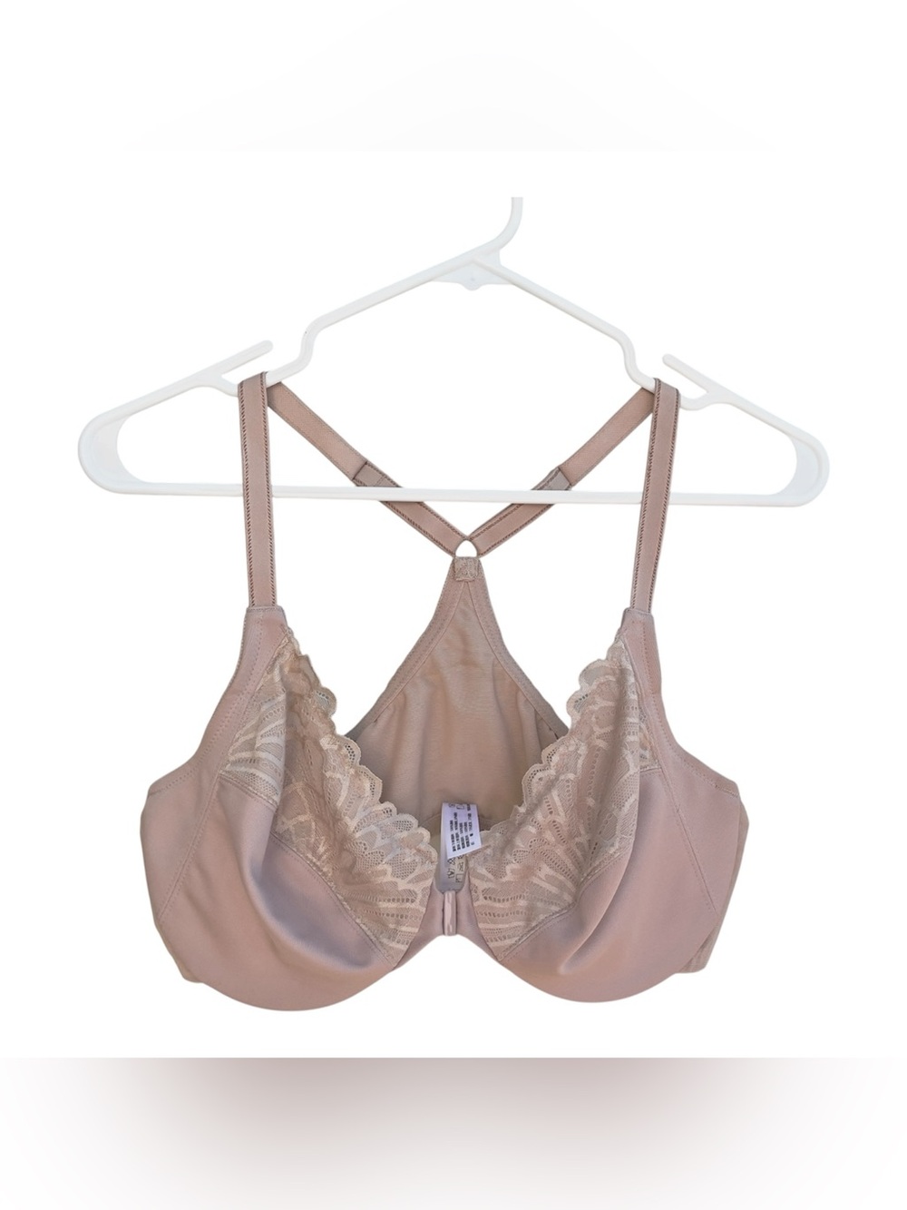 38C. Soft Lace Underwire Bra in Nude Pink